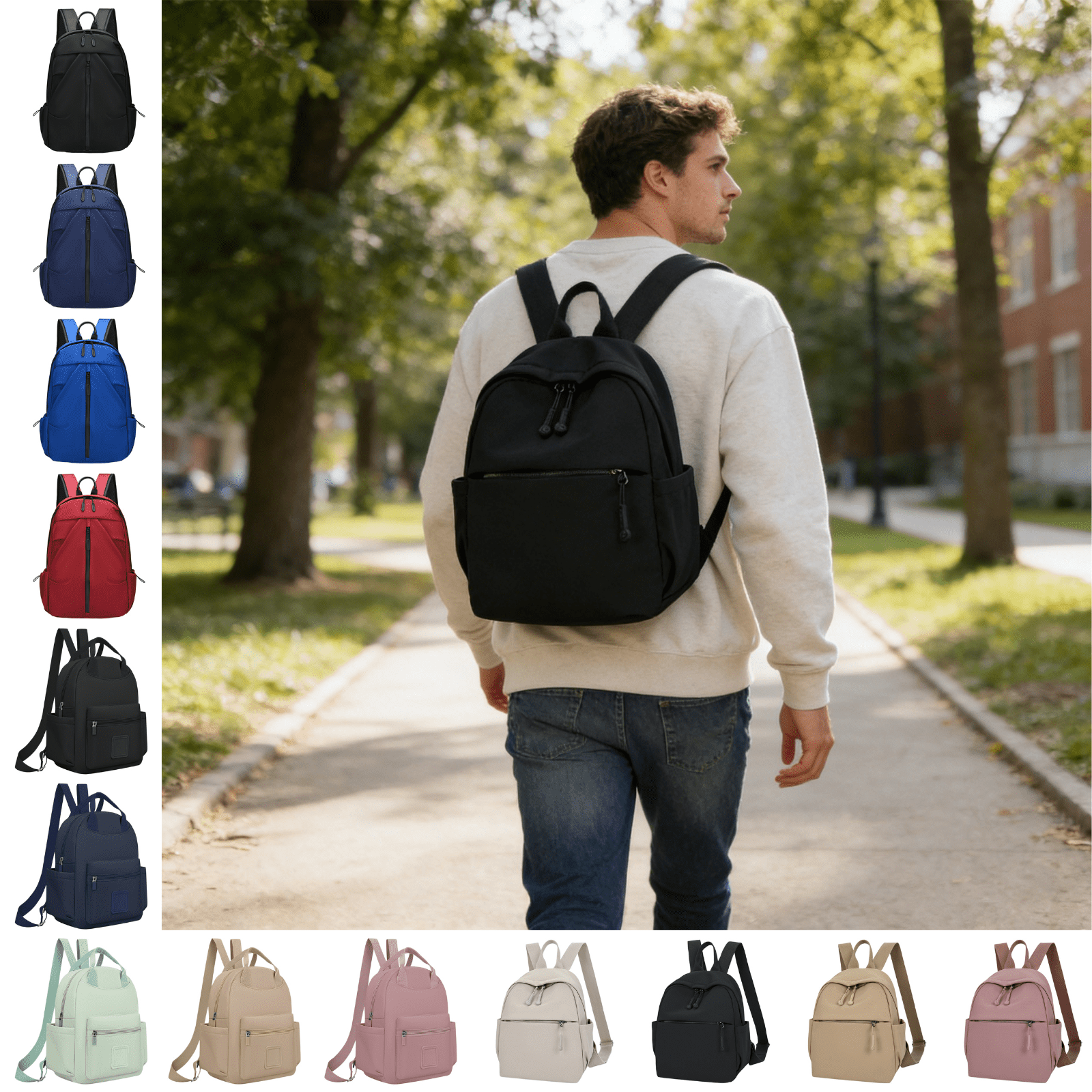 backpack men with laptop compartment TIDING Genuine Leather 17.3