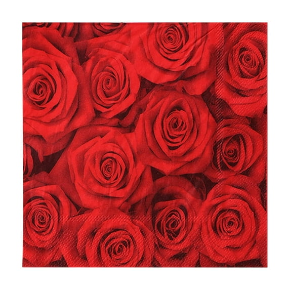 CuiLiyq Valentines Day Disposable Printed Napkins, Watercolor Flower Paper Napkins Valentines Day Decorative Guest Napkins for Wedding Anniversary Birthday Party (B)