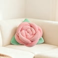 thumbnail image 1 of CuiLiyq Valentines Day Rose Throw Pillow, Decorative Weaving Throw Pillows with Soft Plush for Couch, Small Round Pillows for Home Bedroom Living Room Decoration, 11 Inch, Pink, 1 of 7