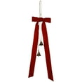 thumbnail image 1 of CuiLiyq Velvet Christmas Swag Bow with Bells, 20" x 6" Rustic Large Christmas Staircase Wreath Bows Vintage Hanging Bells, for Xmas Tree Topper Wall Door Outdoor Decor, 1 of 7