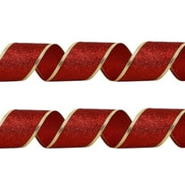 CuiLiyq Velvet Ribbon for DIY Crafts, 1.9" x 2.19 Yard Red Sparkle Ribbons, Single Face Glitter Fabric Ribbon for Gift Wrapping Holiday Wedding Decor Tree Floral Design (Red-A)