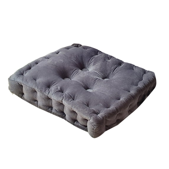 CuiLiyq Velvet Solid Chair Pad, Large Winter Cushions Sitting for Adults, Soft Plush Washable Square Seat Cushion for Living Room Bedroom Kitchen Dining Room (Gray, 15.7" x 15.7")