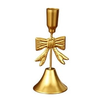 CuiLiyq Vintage Metal Candlestick Holders, Gold Bowknot Taper Candle Holders for Table Centerpiece Mantel Decor, Holiday Housewarming Valentines Day Gifts (6.3 Inch)