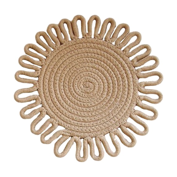 CuiLiyq Woven Pads for Hot Dishes, Hot pots and Pans, Heat Resistant Hot Pads, Pot Holders for Kitchen, Hot Plate Mats Pads for Kitchen Countertops, Table, Home Essentials, Farmhouse Decor (Khaki)