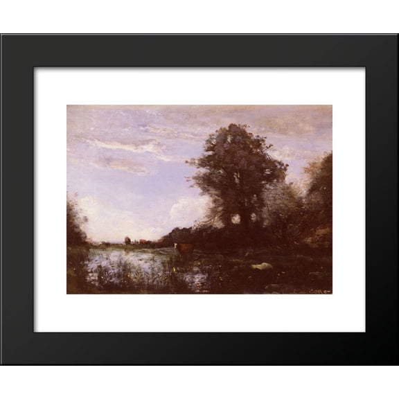 Cuicy Marsh, near Douai 20x24 Framed Art Print by Camille Corot