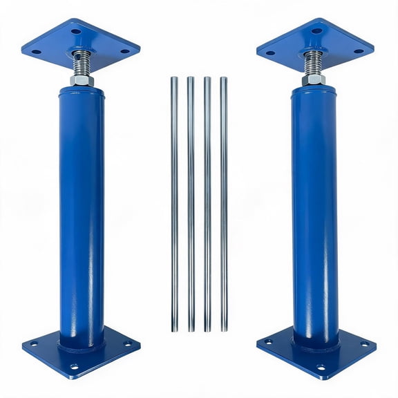 CuisinSmart 2 Pack Adjustable House Support Jacks, 11023 LBS Capacity Crawl Space Jack, 11-16 inch Heavy‑Duty Q235 Steel Floor Jack for Beam & Foundation Repair Blue