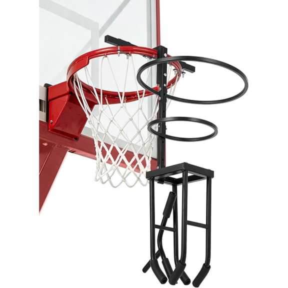 CuisinSmart Adjustable Height Volleyball Training Aid, Mounton Basketball Hoop Volleyball Spike Trainer for Spiking Serving Setting Practice for Beginner & Advanced Players