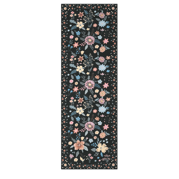 CuisinSmart Floral Runner Rug Washable Rug, Non-Slip Non-Shedding Kitchen Carpet, Low Pile Stain-Resistant Soft Carpet For Entryway, For Home Office Decor