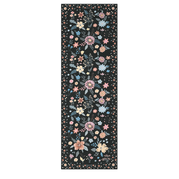 CuisinSmart Floral Runner Rug Washable Rug, Non-Slip Non-Shedding Kitchen Carpet, Low Pile Stain-Resistant Soft Carpet For Entryway, For Home Office Decor