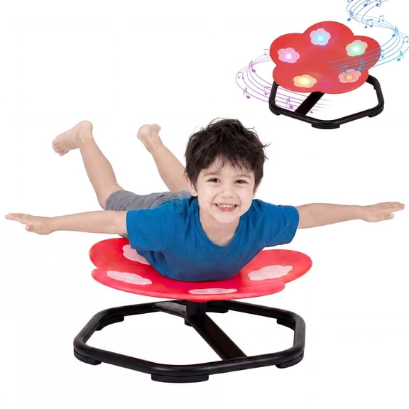 Spinning Chair for Autistic Kids,Sensory Swivel Chair with Music,220LBS Sit and Spin Sensory Chair for 3+ ADHD Autism Kids（Battery Not Included）