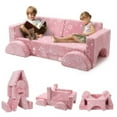 thumbnail image 1 of 8PCS Mondular Kids Play Couch,Toddler Sectional Sofa Building Fort for Gaming Reading,Foam Nugget Set for Playroom Bedroom Pink, 1 of 8