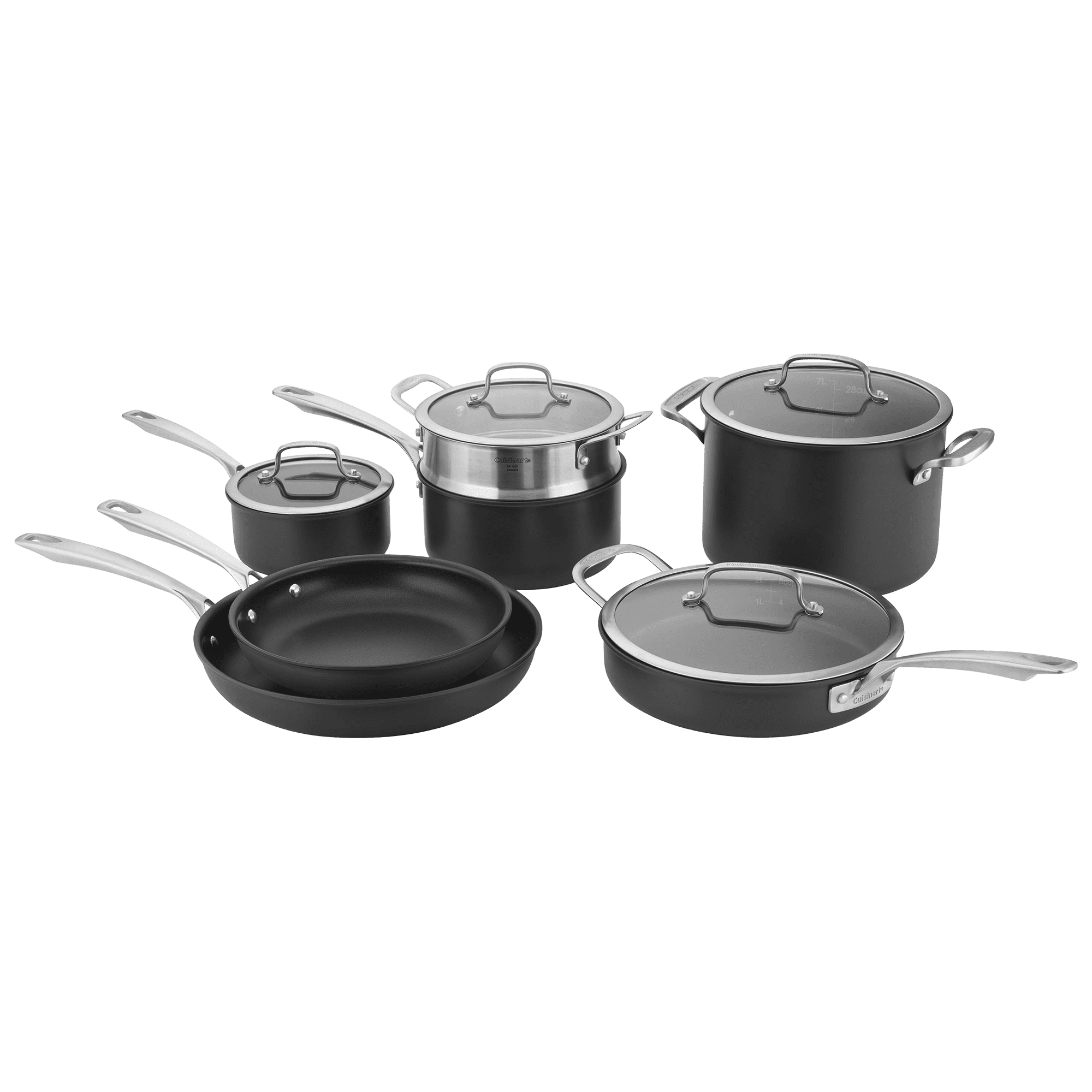 Cuisinart 11-Piece Black Nonstick Aluminum Cookware Set