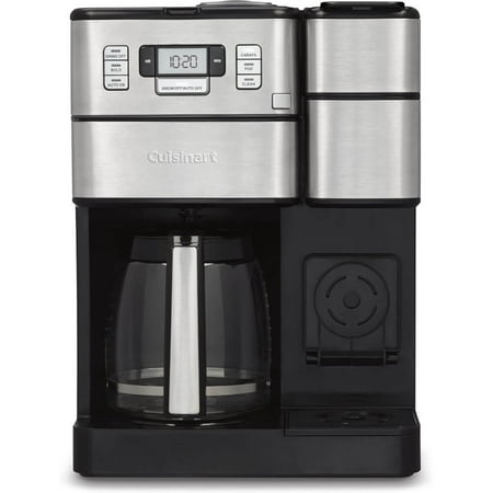 Cuisinart - Coffee Center Grind & Brew Plus 12-Cup Coffee Maker with Carafe and Single Serve Brewer - Black Stainless Steel