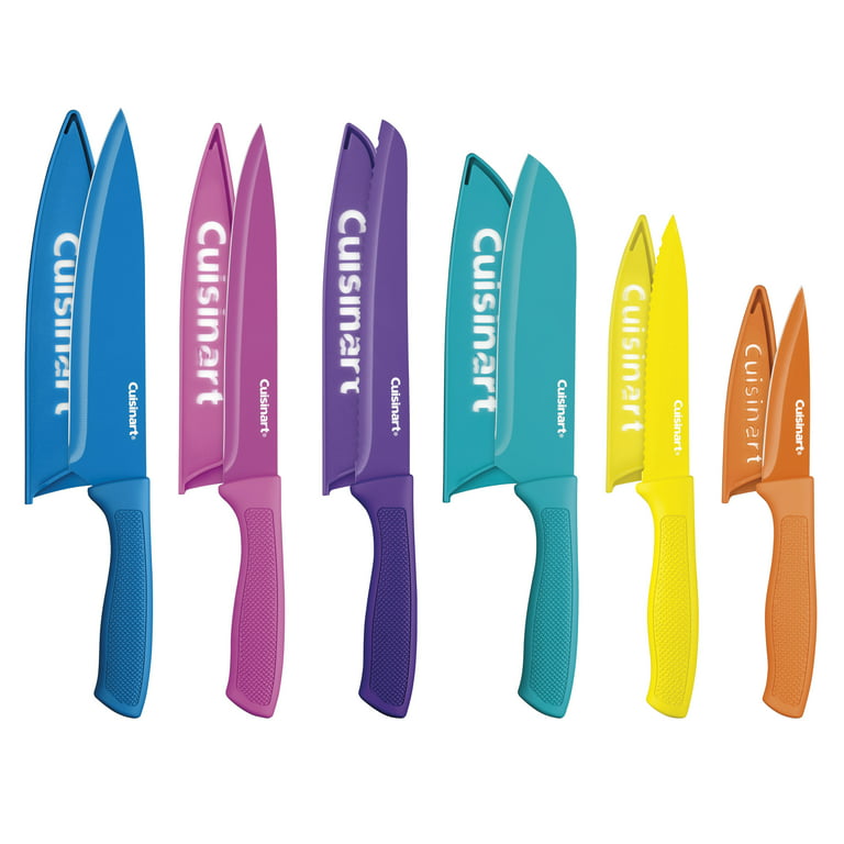 Cuisinart 12-Piece Ceramic Coated Color Knife Set with Blade Guards C55-12PCGW