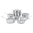 thumbnail image 1 of Cuisinart Contour 13-Piece Stainless Steel Cookware Set, Aluminum Core Base, Oven Safe, 1 of 5
