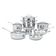 Cuisinart Contour 13-Piece Stainless Steel Cookware Set, Aluminum Core Base, Oven Safe
