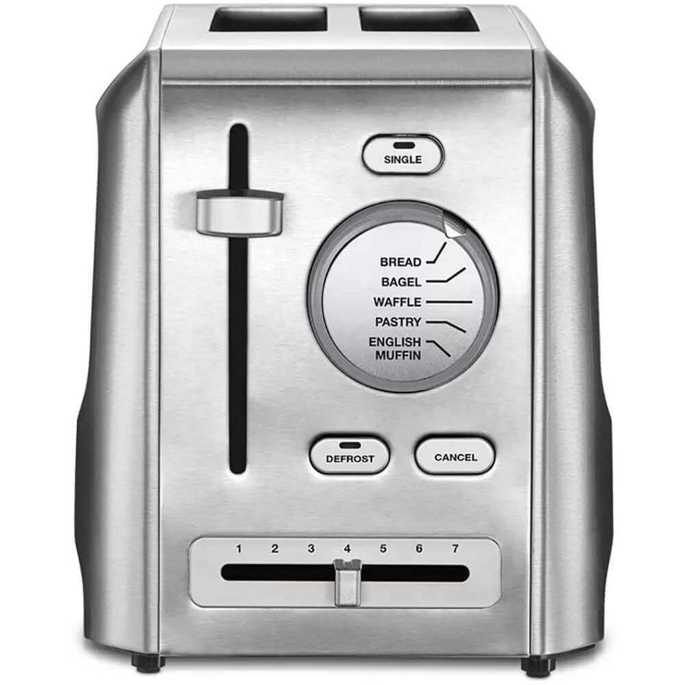 Stainless Steel 2-Slice Toaster with Wide Slot and Crumb Tray