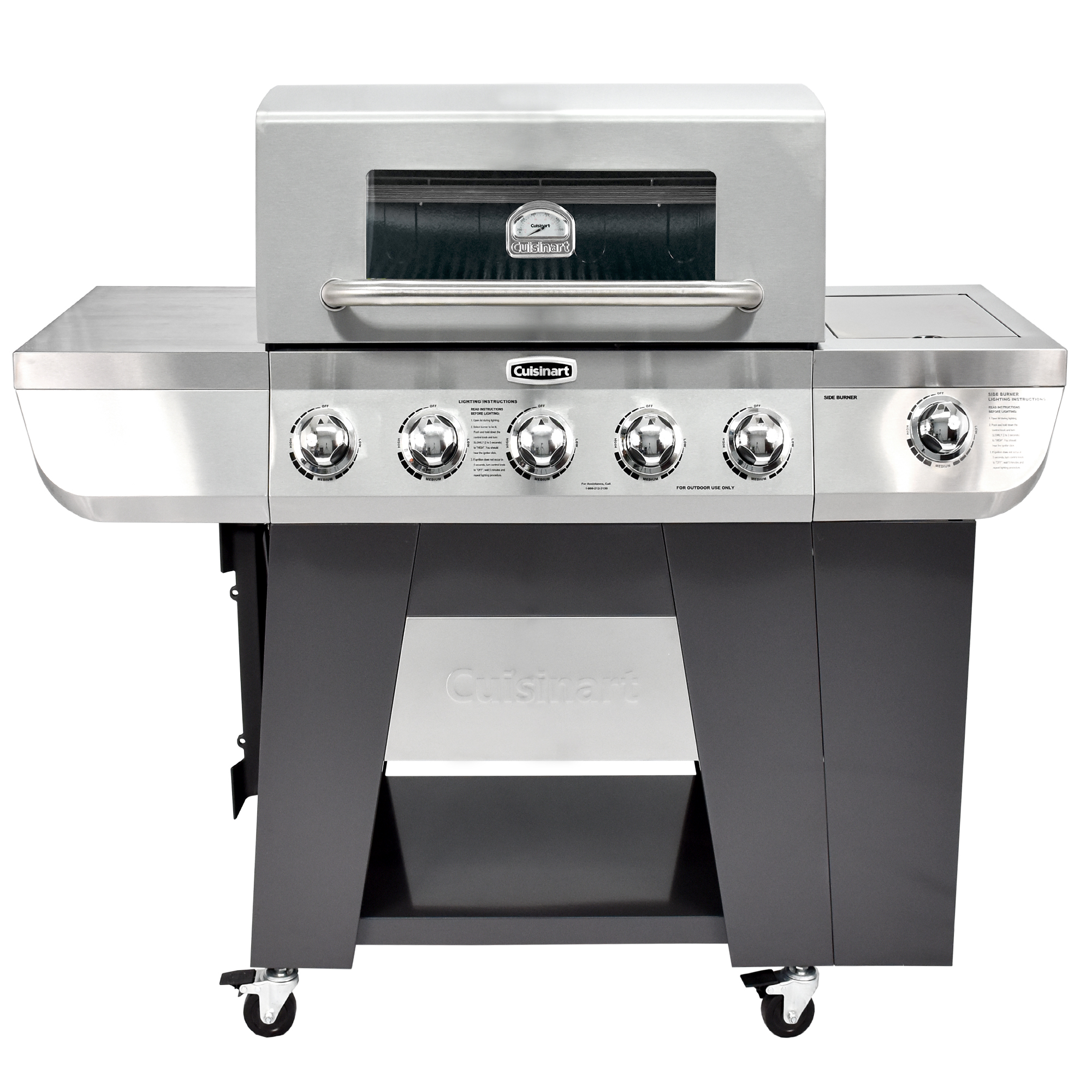 Cuisinart 3-In-1 Stainless Five-Burner Propane Gas Grill with Side Burner - image 1 of 14