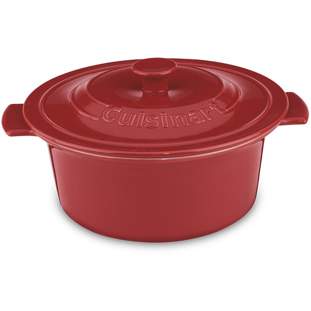 Cuisinart Chef's Classic Enameled Cast Iron 3-Quart Round Covered Casserole, Cardinal Red