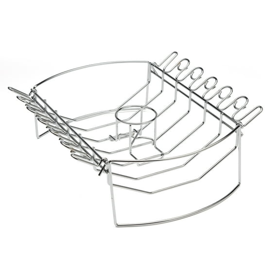 Cuisinart 4-in-1 BBQ Grilling Basket - 14.5" x 9.5" Basket, Wing Rack, Rib Rack, Detachable Can Holder