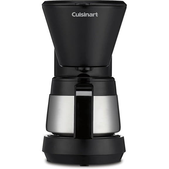 Cuisinart 5-Cup Coffee Maker with Stainless Steel Carafe, Coffee Machine with Removable Water Reservoir, Charcoal Water Filter, 30-Minute Keep Warm, and Brew Pause, DCC-5570NAS, Stainless Steel