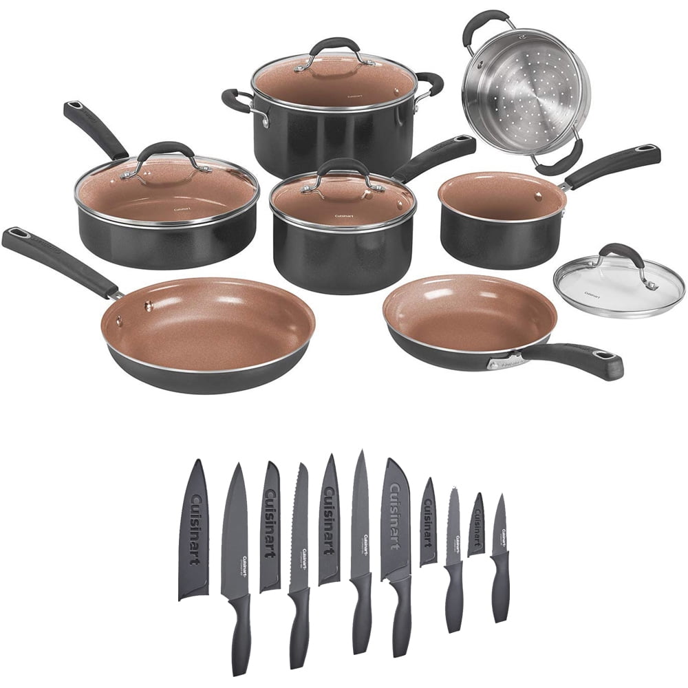 11 pcs Navy Blue Nonstick Copper Ceramic Coated Cookware Set Pots and Pans