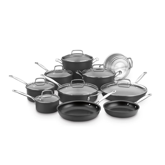 Cuisinart Chef’s Classic Nonstick Hard Anodized Cookware Set, 17-Piece, Black