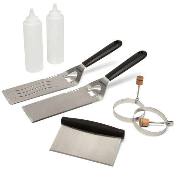 Cuisinart 7-Piece Griddlin' Kit - Includes 2 Spatulas, 2 Squirt Bottles, 2 Silicone Egg Rings, 1 Griddle Scraper