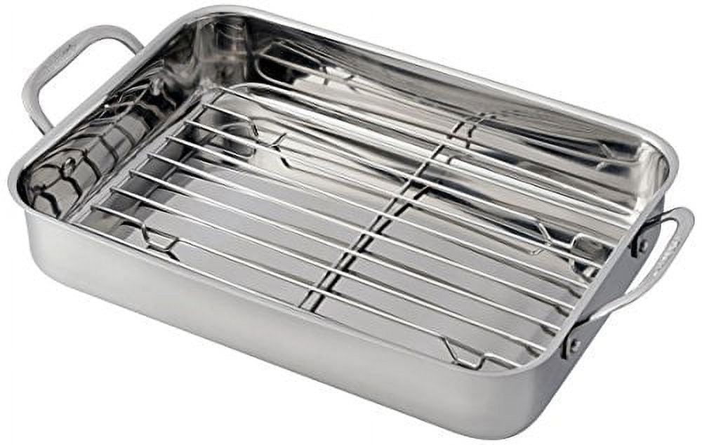 14" Stainless Steel Lasagna Pan with Roasting Rack