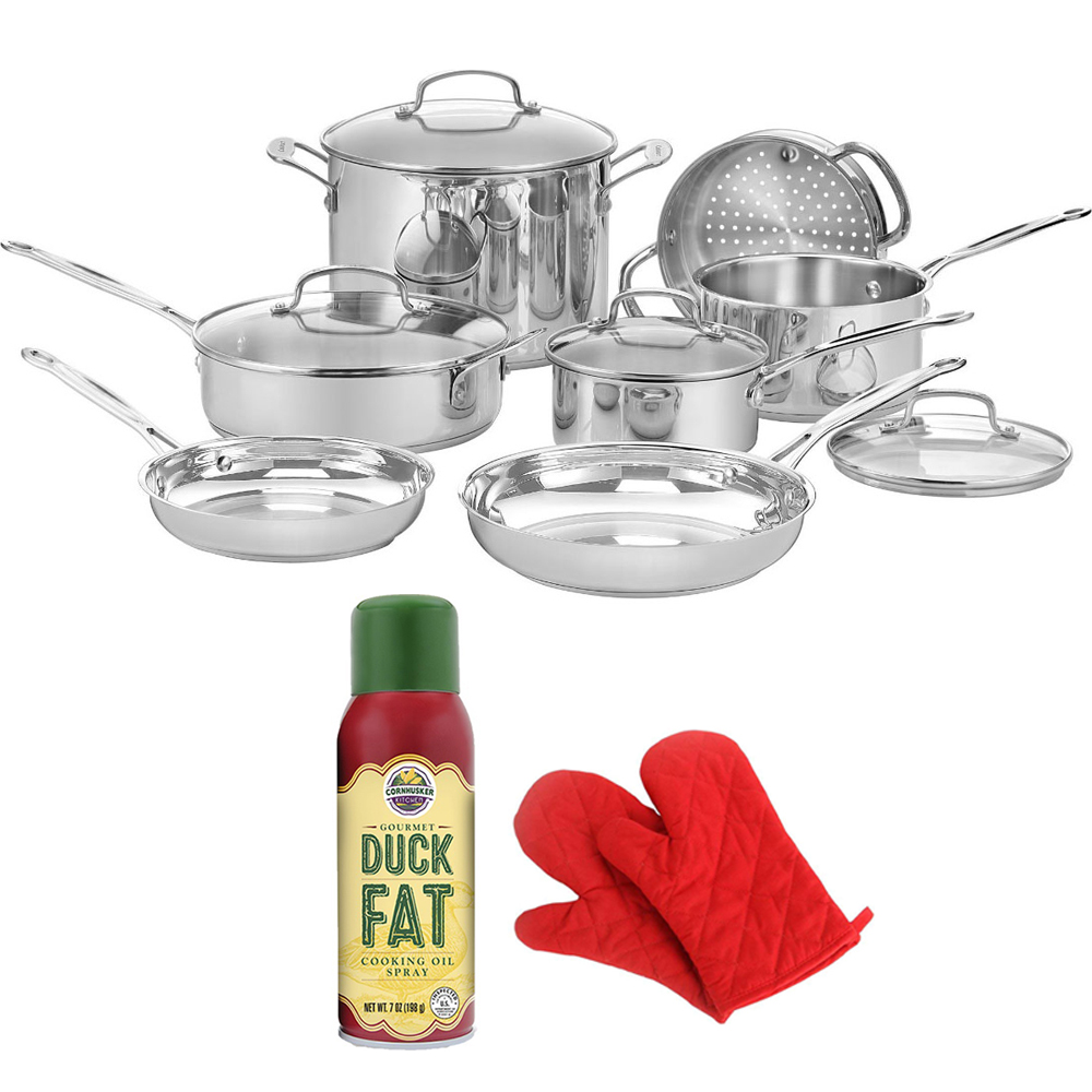 Cuisinart 7711G Chef's Classic Stainless 11Piece Cookware Set Bundle