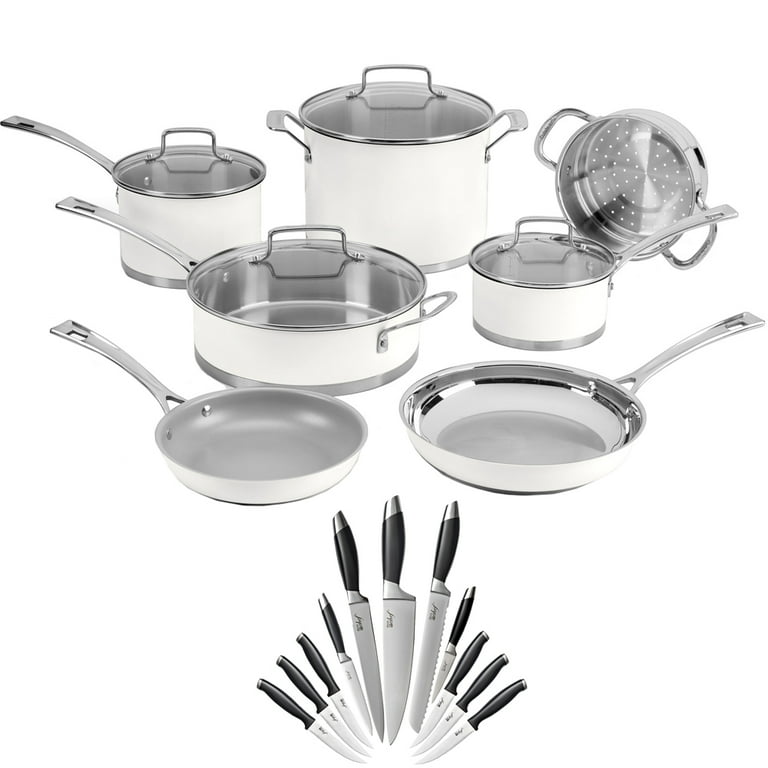 Cuisinart Matte 11pc Stainless Steel Cookware Set Mw89-11 - White