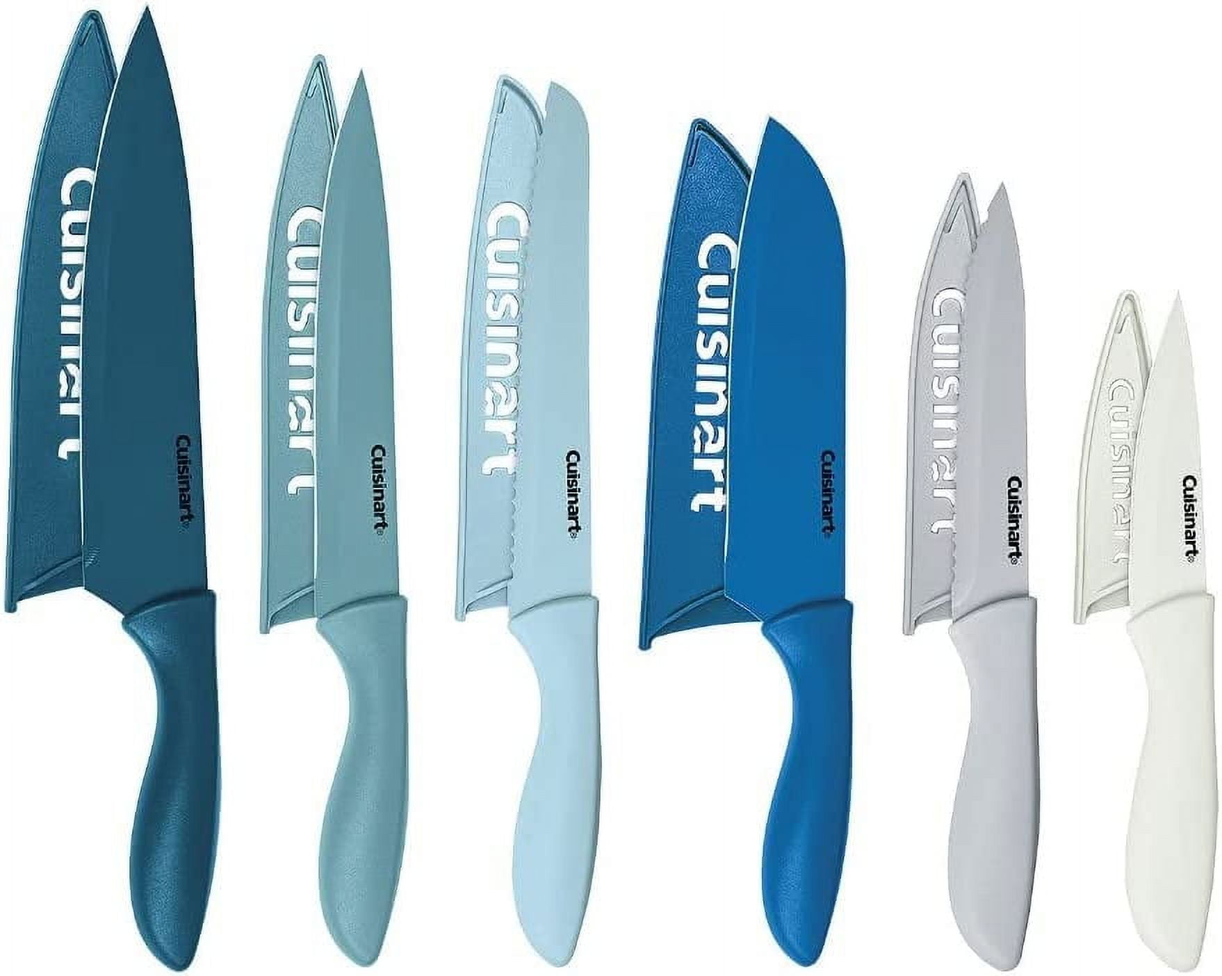 Cuisinart Advantage 12 Piece Knife Set with Blade Guards Nautical Colors