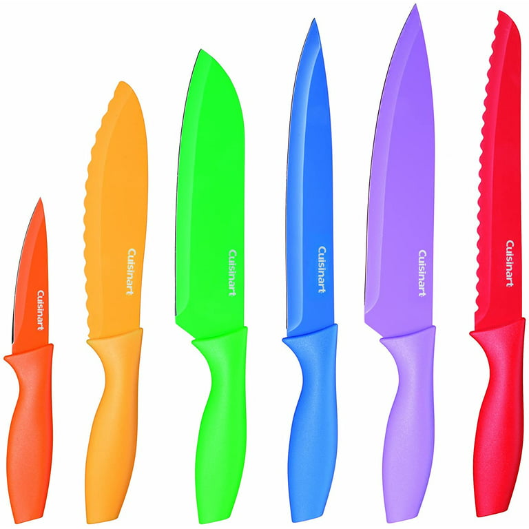 12 Piece Printed Color Knife Set with Blade Guards 