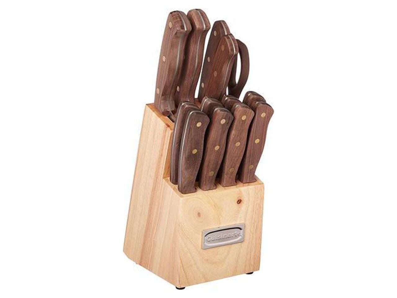 Wood 6 Piece Triple Rivet Walnut Steak Knife Set 