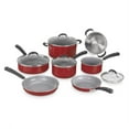 thumbnail image 1 of Cuisinart Ceramica XT 11-Piece Nonstick Ceramic Cookware Set with Steamer Insert, Red, 1 of 2