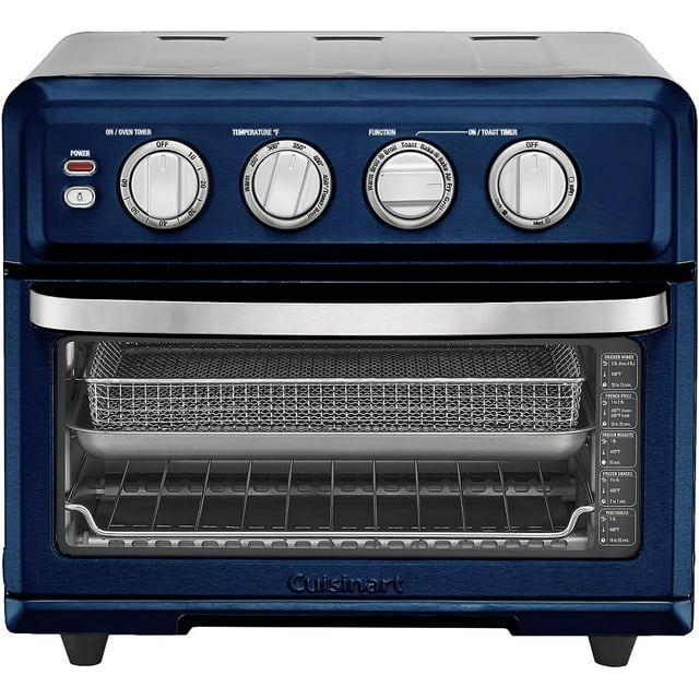 Cuisinart Air Fryer + Convection Toaster Oven, 8-1 Oven with Bake, Grill, Broil & Warm Options, Stainless Steel, TOA-70 (Navy Blue)