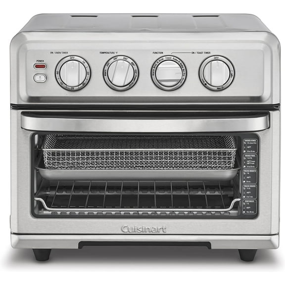 Cuisinart Air Fryer Toaster Oven, 1800W, 8-in-1 with Air Fry, Convection, Broil & Warm, 0.6 Cubic Feet, 60-Minute Timer, TOA-70NAS, Stainless Steel