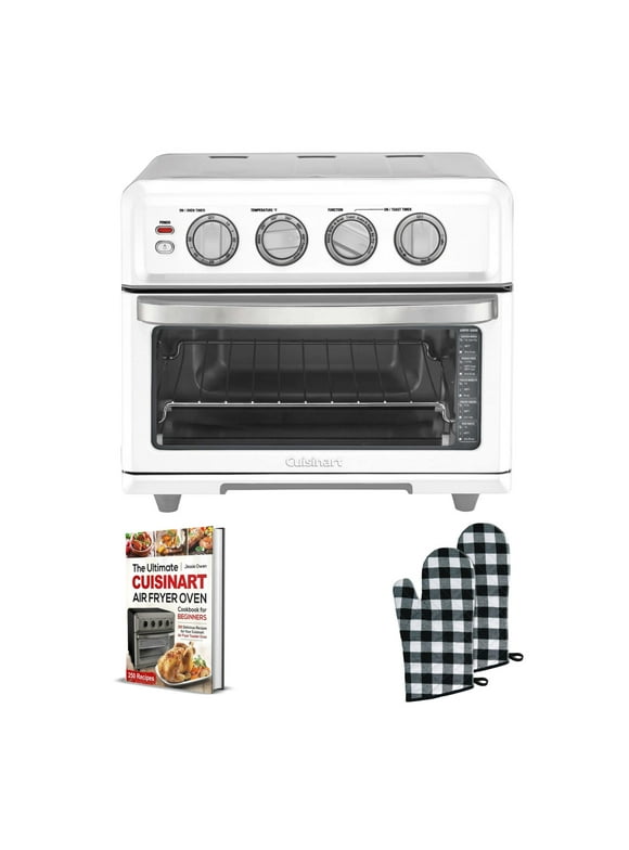 Cuisinart Airfryer Toaster Oven with Grill (White) with Air Fryer Oven Cookbook and Oven Mitt