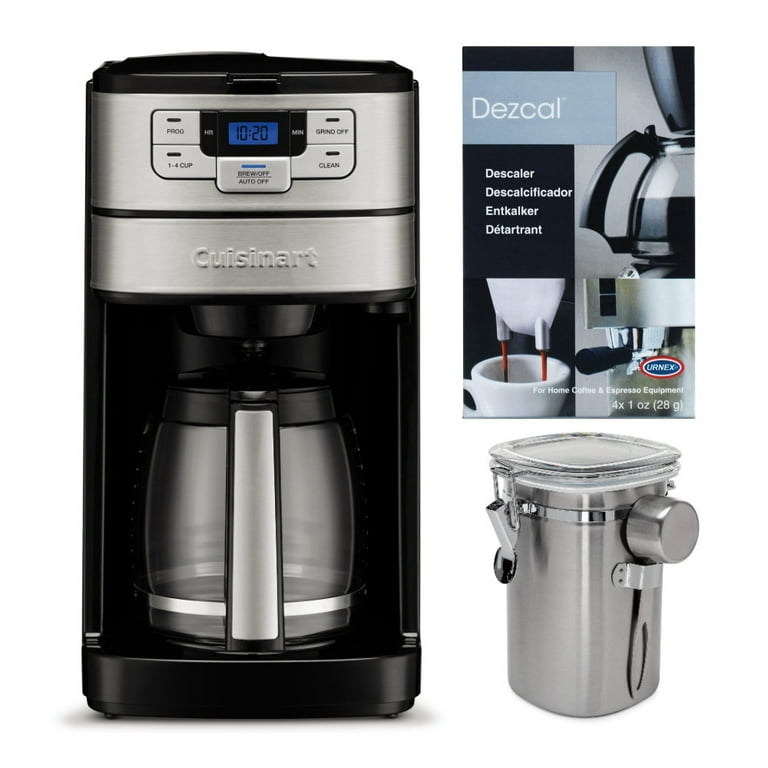  Cuisinart Automatic Grind and Brew 12-Cup Coffeemaker Bundle  with Descaling Powder and Coffee Canister (3 Items): Home & Kitchen