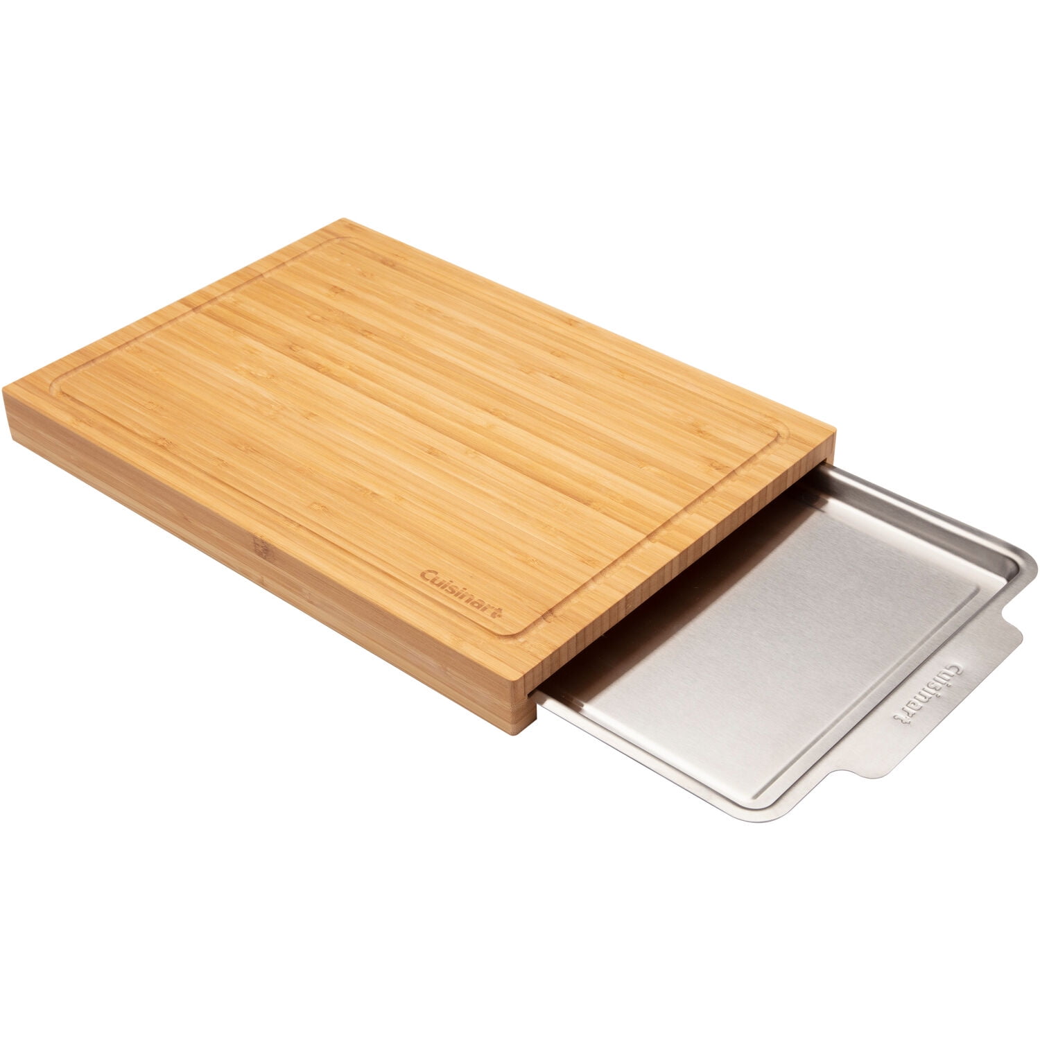 Bamboo Cutting Board With Tray, Bamboo Cutting Board With Sliding Out Tray, Chopping  Board With Non-slip Pads, Fruit Cutting Board With Stainless Steel Trays,  Kitchen Utensils, Apartment Essentials, Back To School Supplies 