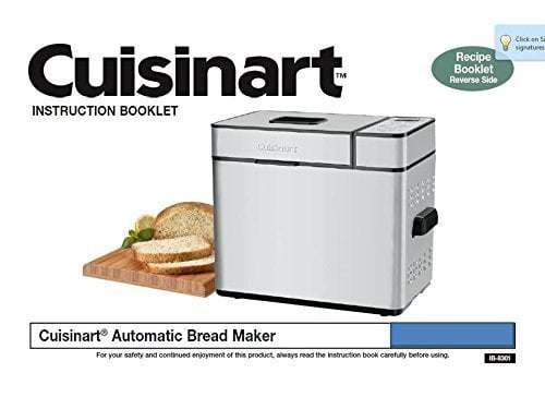 Instruction Manual ONLY for Cuisinart Bread Machine Maker Instruction Manual Model: CBK-100C REPRINT