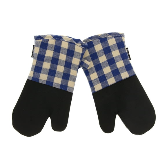 Cuisinart Buffalo Check Oven Mitts, 2pk, Blue, Ivory Plaid