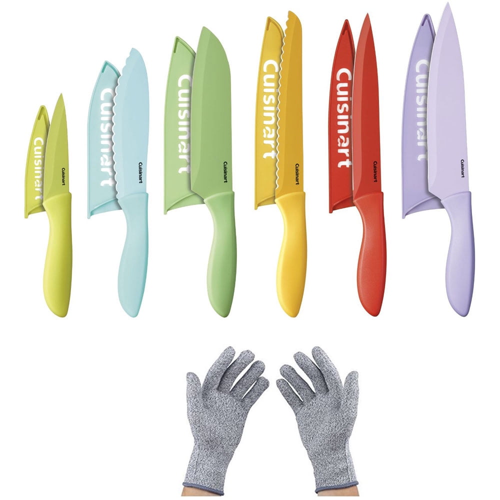 Cuisinart Set 4 Coltelli Colorati Antiaderenti | Lame In Acciaio Inox Con Protezioni | Codice Colore Per Sicurezza Alimentare