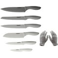 thumbnail image 1 of Cuisinart C55-12PCG Advantage 12-Piece Gray Knife Set with Blade Guards Bundle with Deco Gear Food Grade Kitchen Safety Cut Resistant Stretch Fit Gloves, 1 of 4