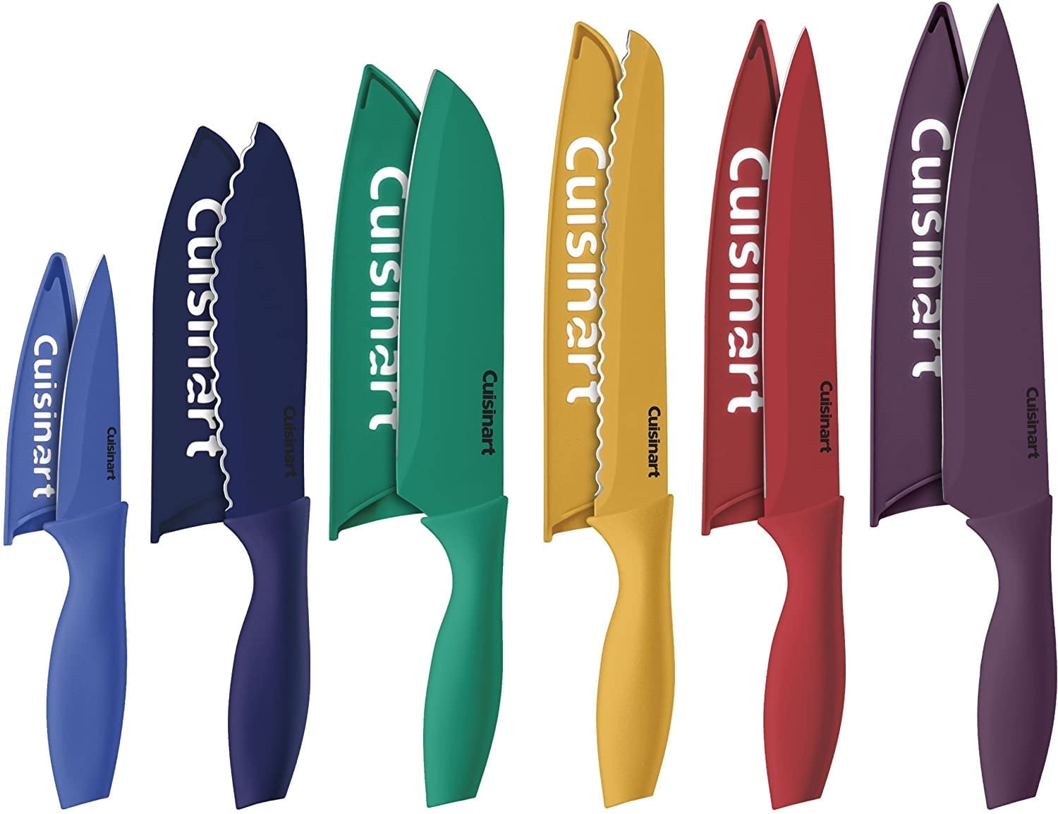 Cuisinart C55-12PCKSAM 12 Piece Color Knife Set with Blade Guards (6 knives and 6 knife covers), Jewel