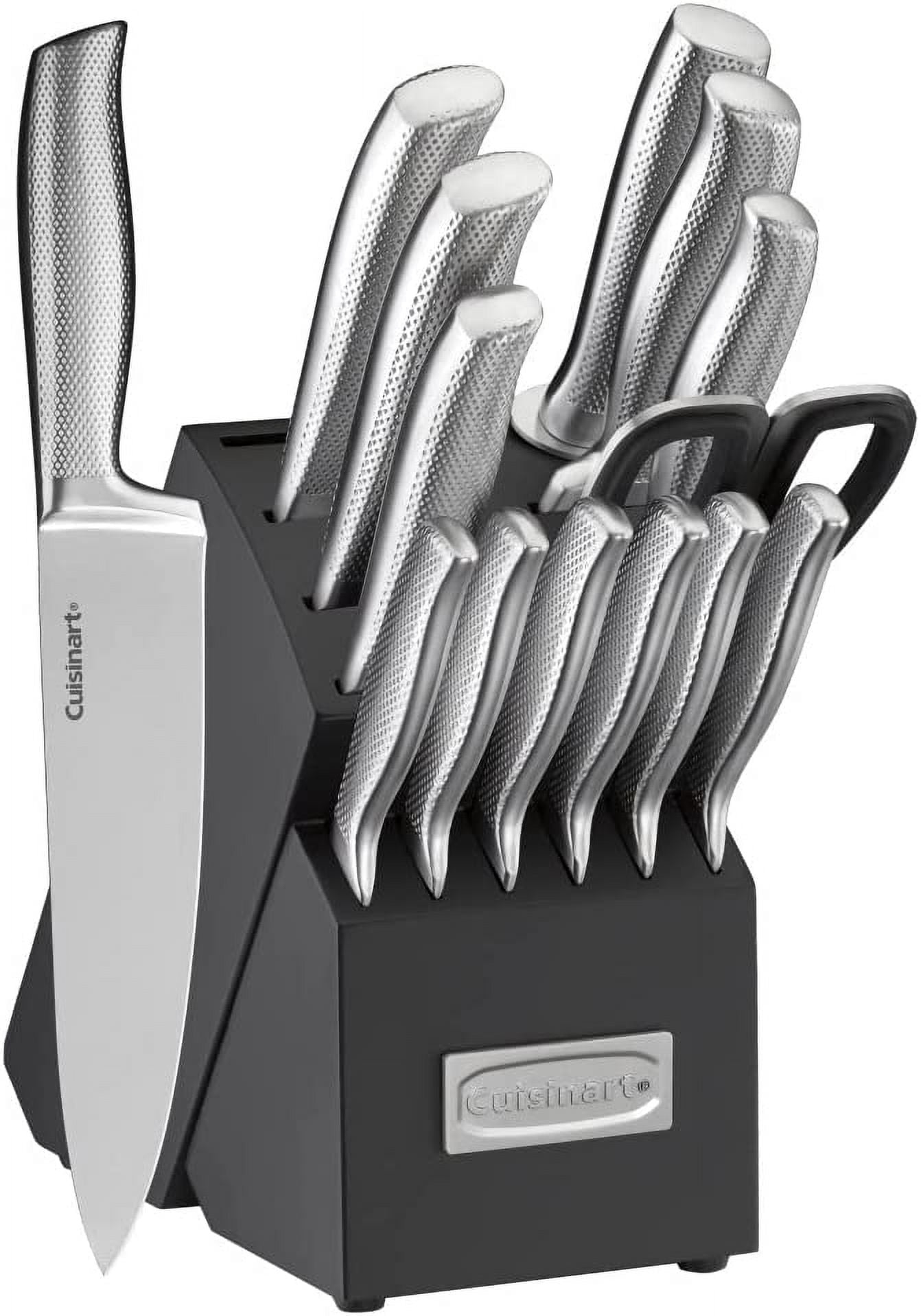 Cuisinart 15-Piece German Stainless Steel Knife Block Set, Ergonomic Hollow Handles