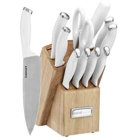 Cuisinart Classic ColorPro Collection White Stainless Steel 12-Piece Knife Block Set