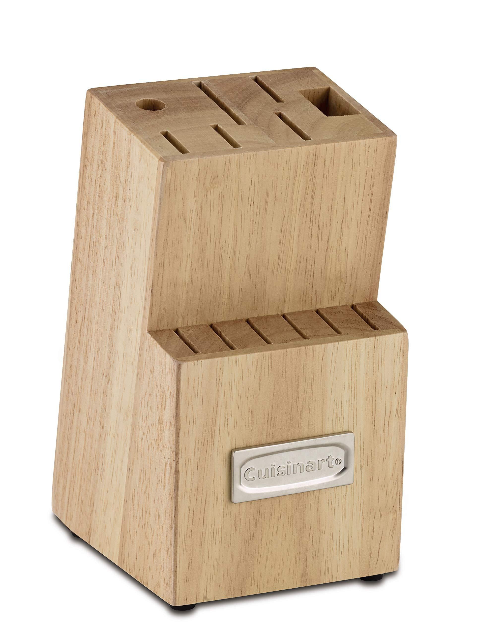 Cuisinart C77TR14BLK Triple Rivet Collection 14Slot Cutlery Block, Natural Wood