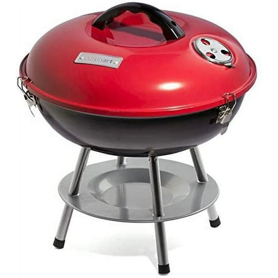 Cuisinart CCG190RB Portable Charcoal Grill, 14-Inch, Red, 14.5" x 14.5" x 15"