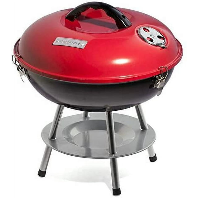 Cuisinart CCG190RB Inch BBQ, 14" x 14" x 15", Portable Charcoal Grill, 14" (Red)